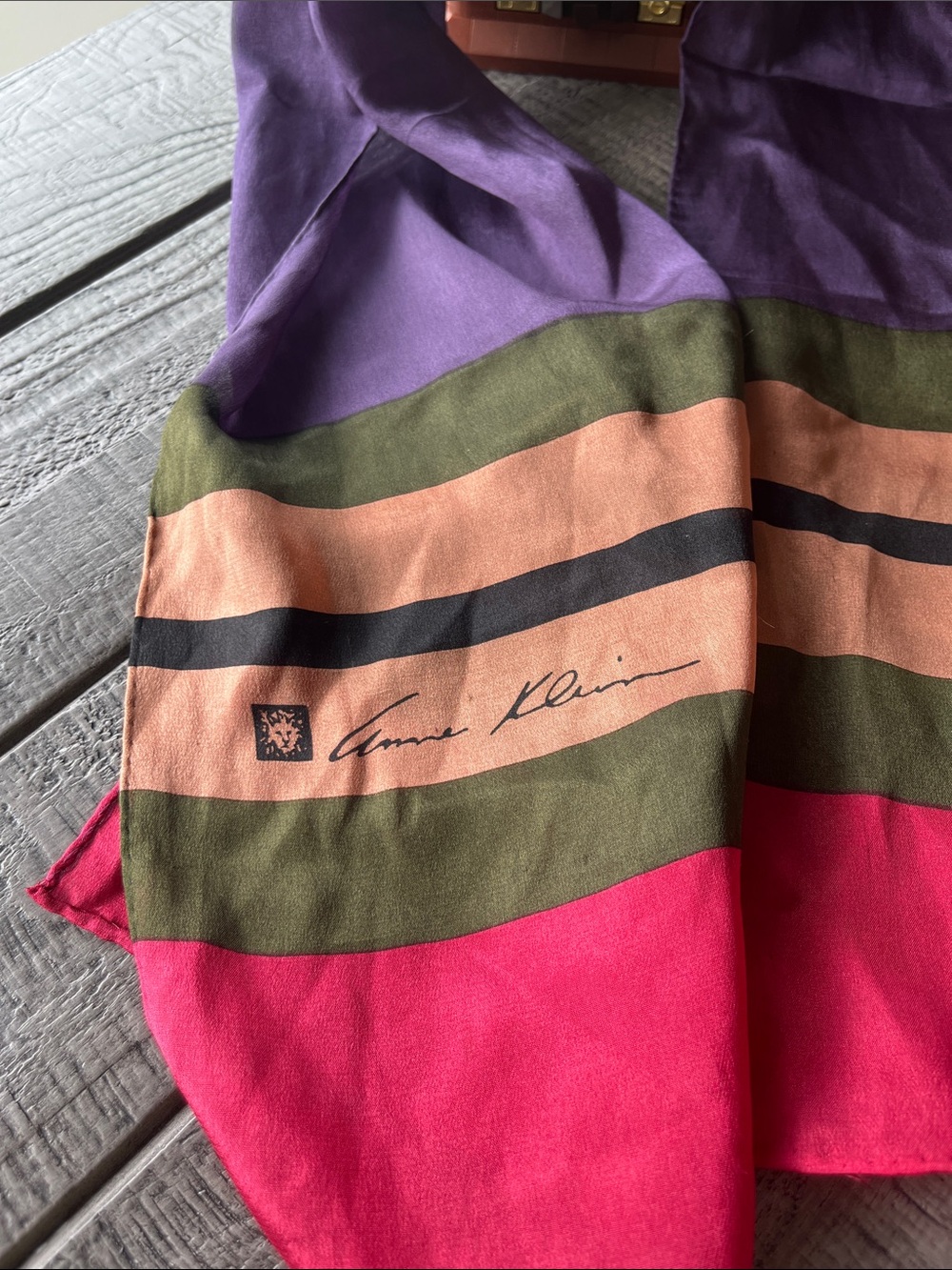 Vintage Anne Klein scarf 48x10